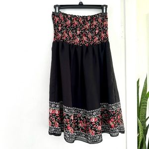 strapless floral dress